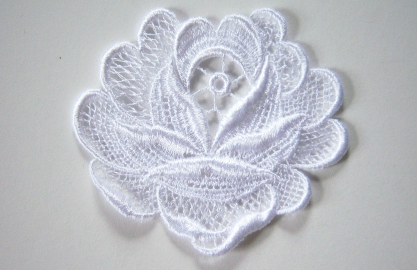 White Rose Venise Lace Applique