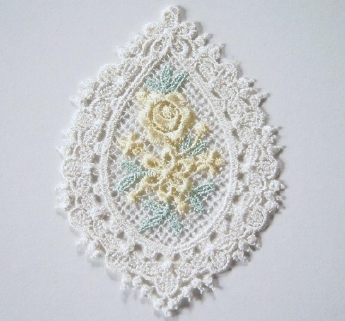 Light Ivory/Yellow Venise Lace Applique