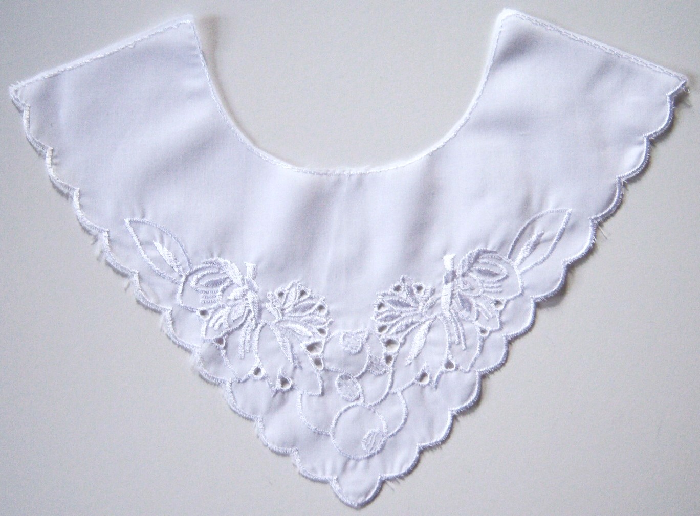 White 13 1/2" Embroidered Yoke