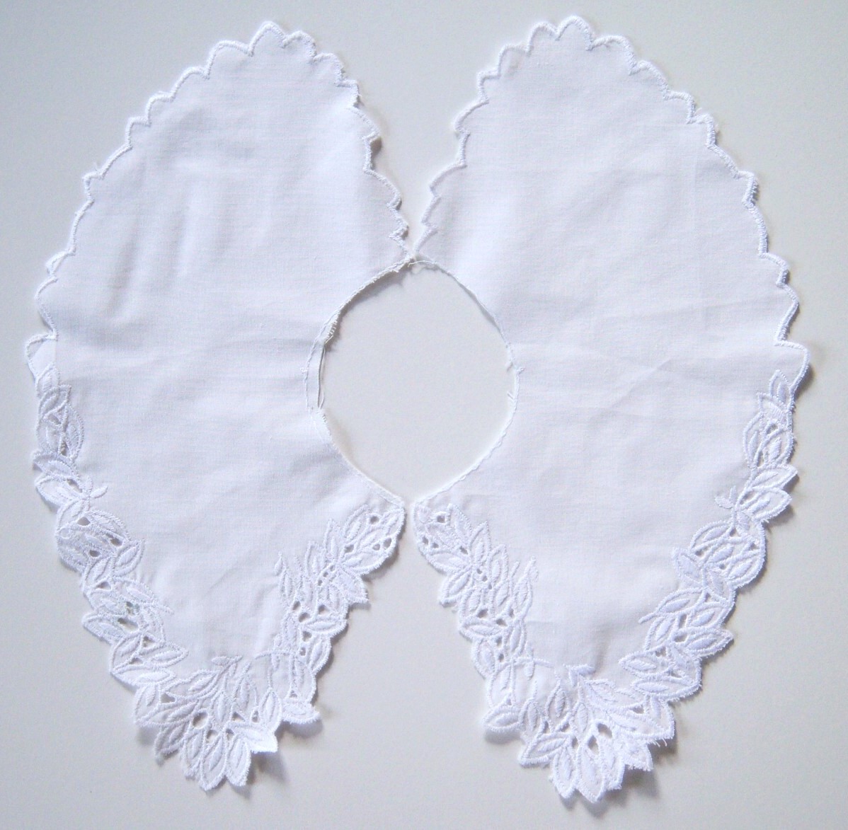 White Linen Embroidered 15" Collar