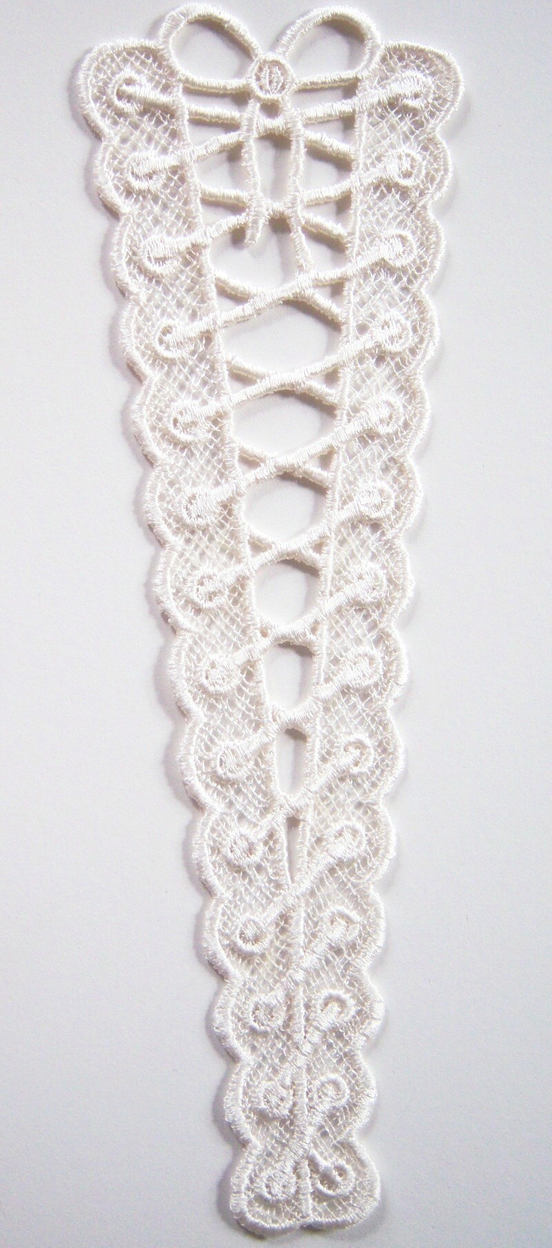 Ivory Lace Up Venise Lace 3" x 9" Applique