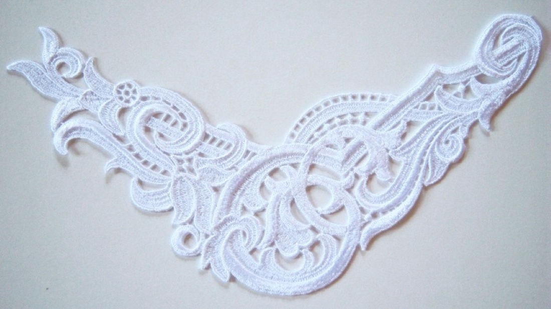 White Venise Lace Yoke Applique