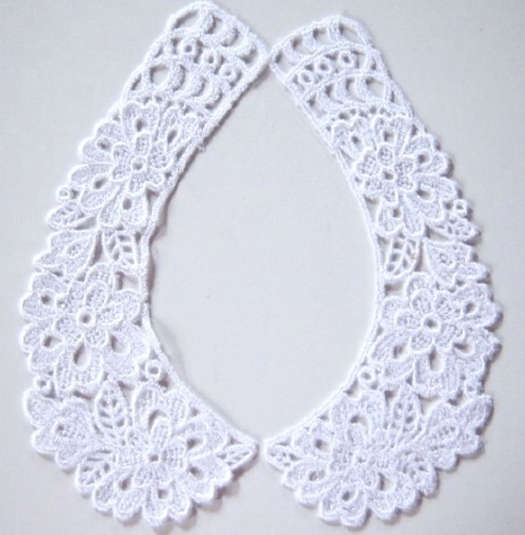 White Venise Lace 2 3/8" x 7 3/4" Collar