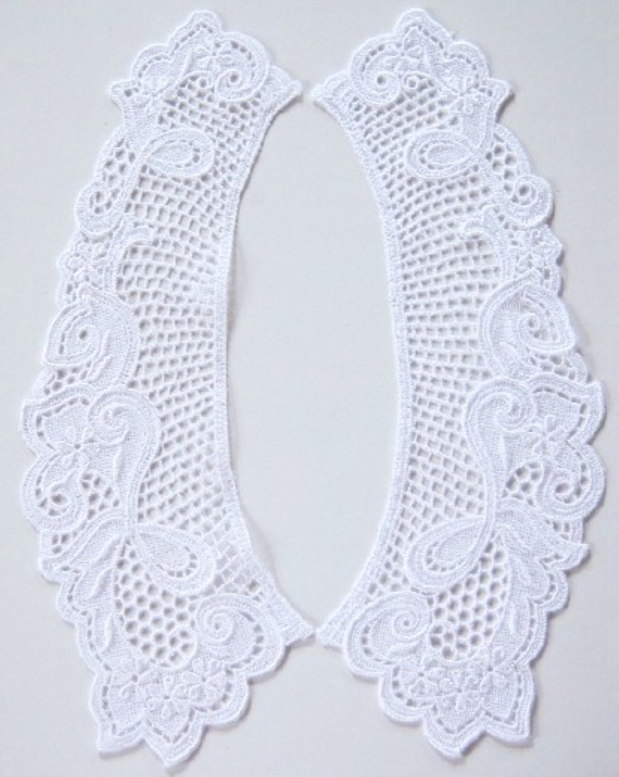 White Venise Lace 3 1/2" x 10 1/4" Collar