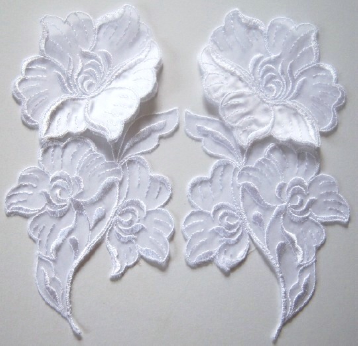 White/Satin Flap Applique Pair