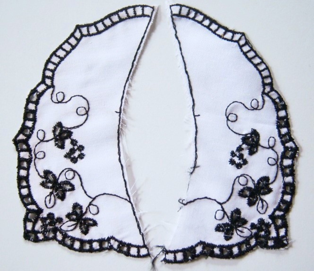 White/Black Embroidered Collar