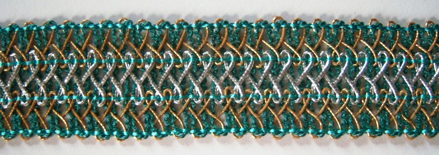 Aqua/Brass/Silver 1 1/4" Trim