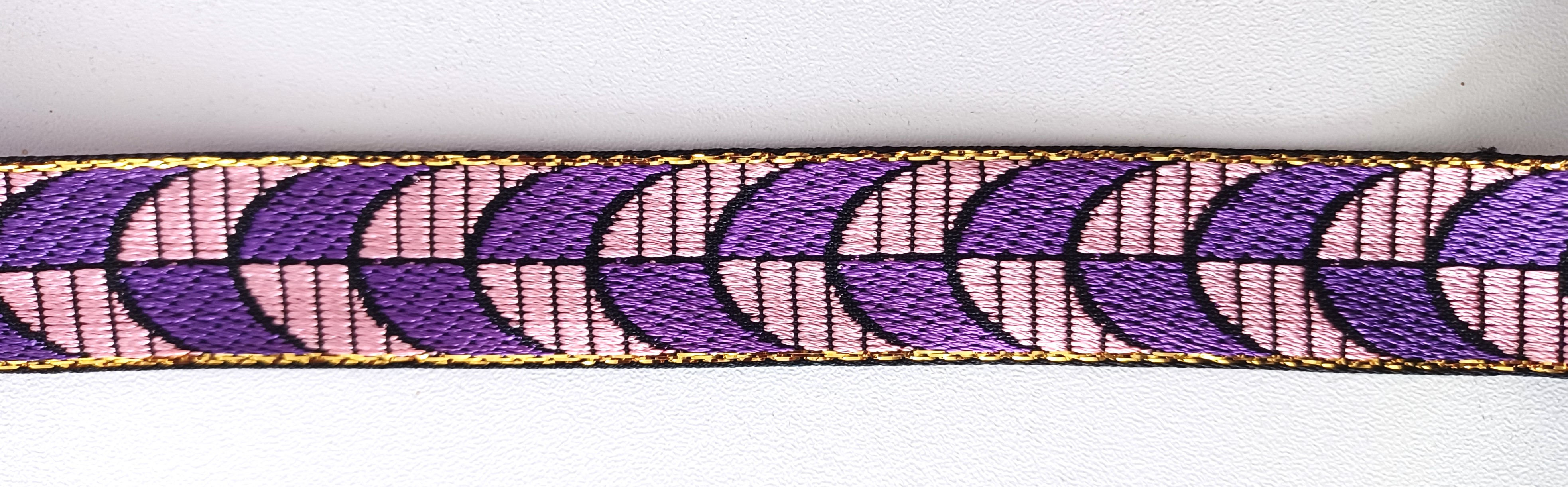 Rose/Purple/Gold 1" Jacquard