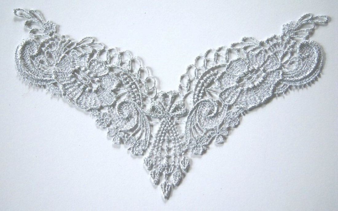 Silver Venise Lace 8" Yoke Applique