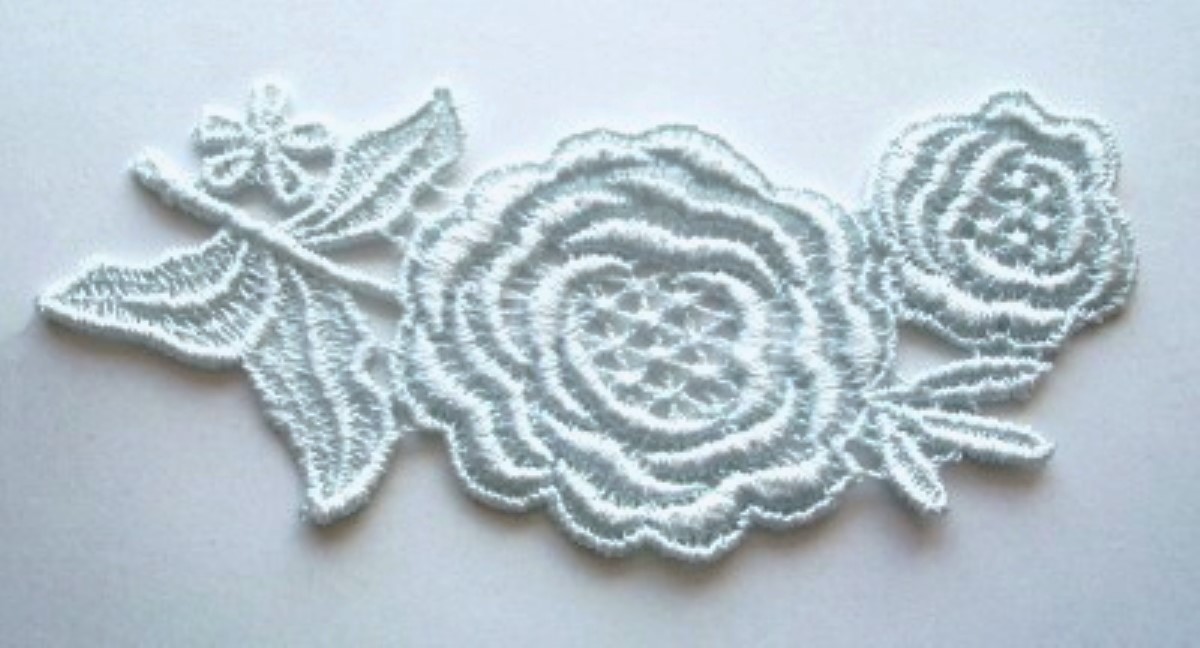 Pale Blue Venise Lace Applique