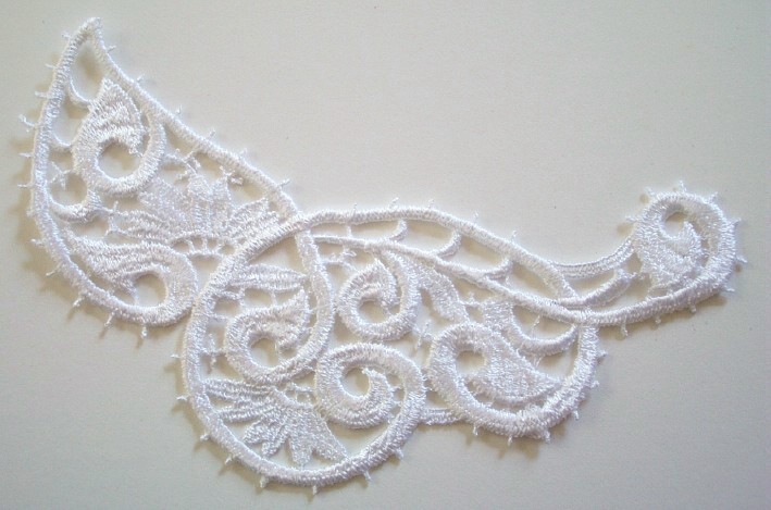 Off White Venise Lace Paisley Applique