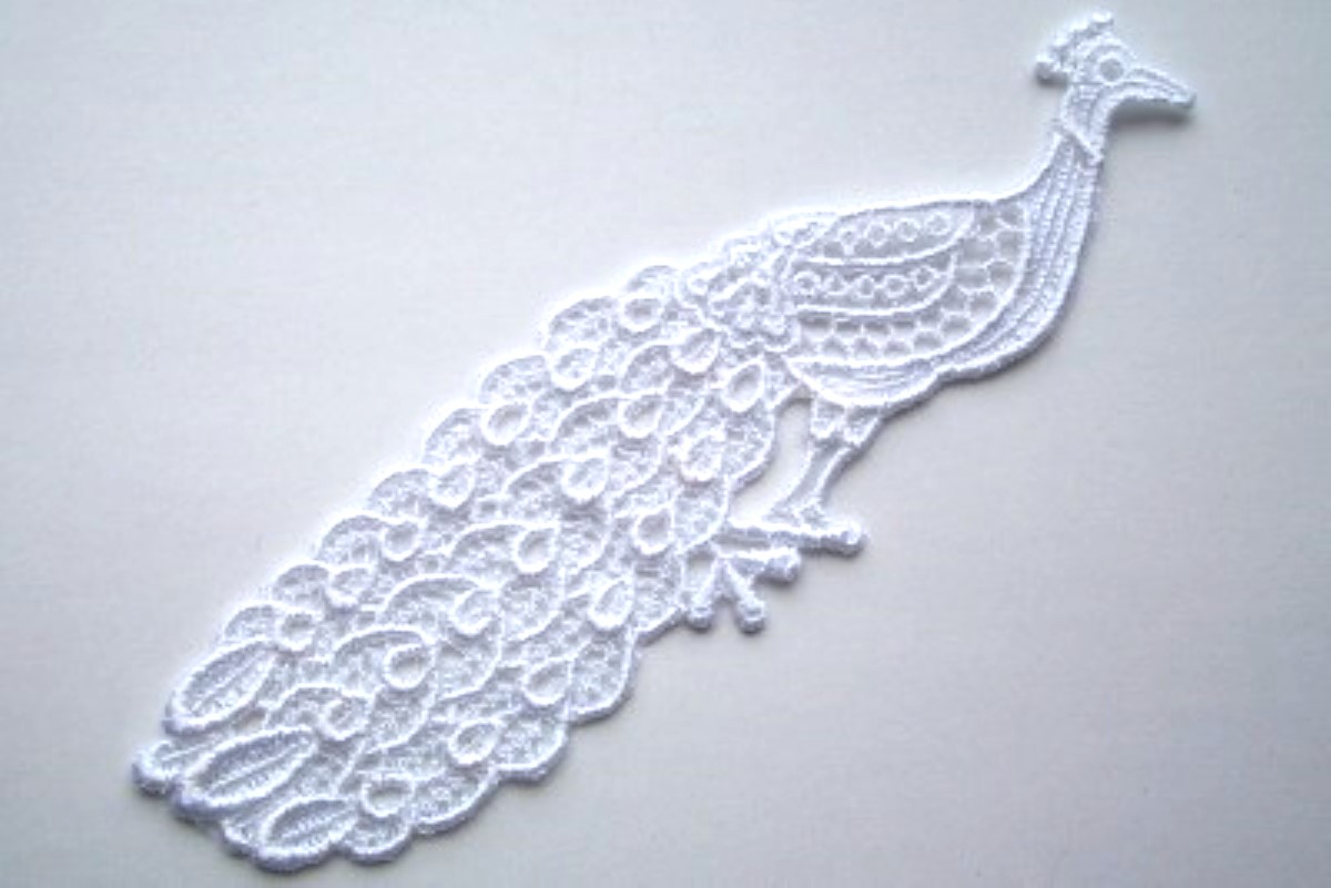 White Peacock Venise Lace Applique