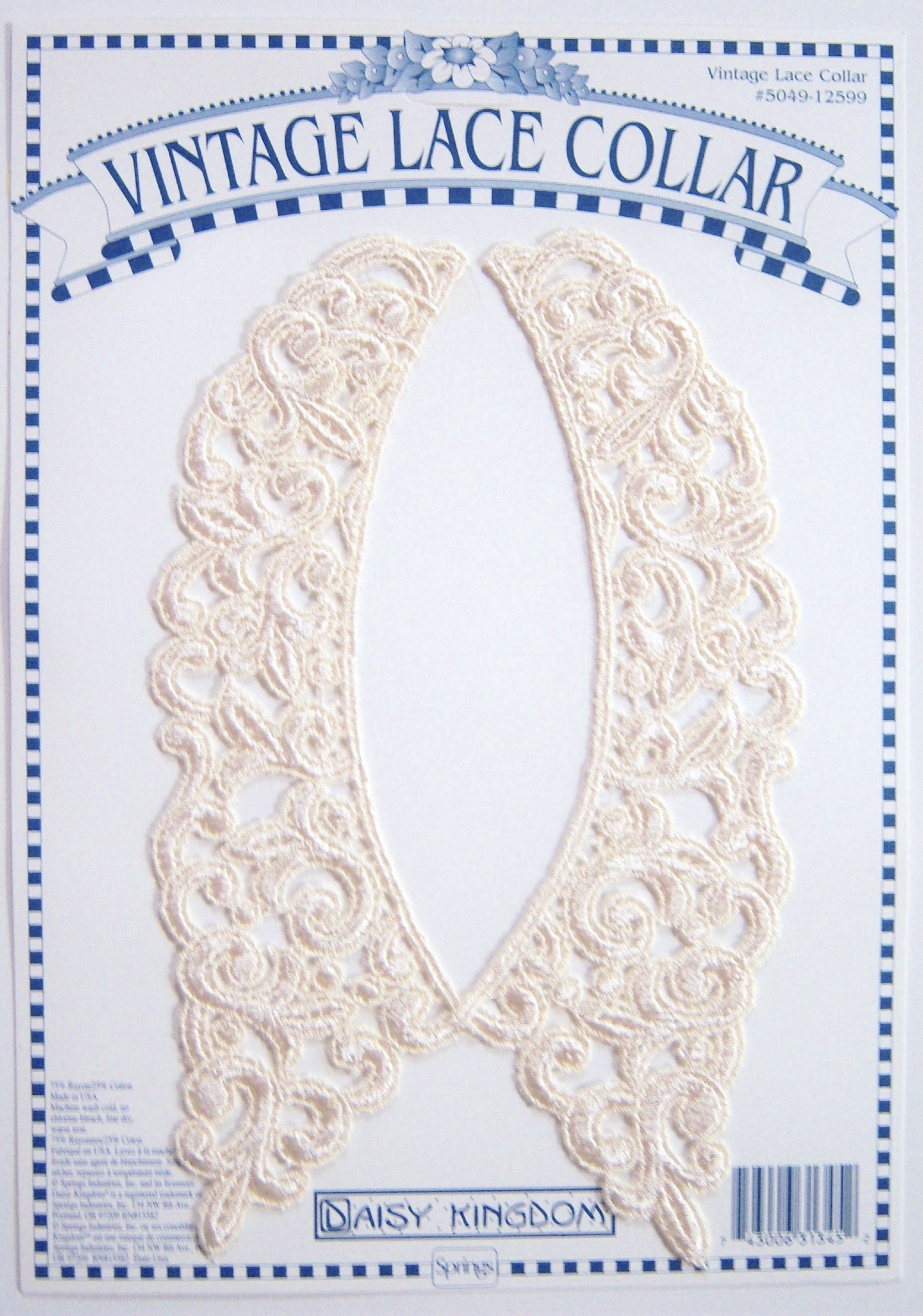 Daisy Kingdom Venise Lace 3" x 9 1/2" Collar