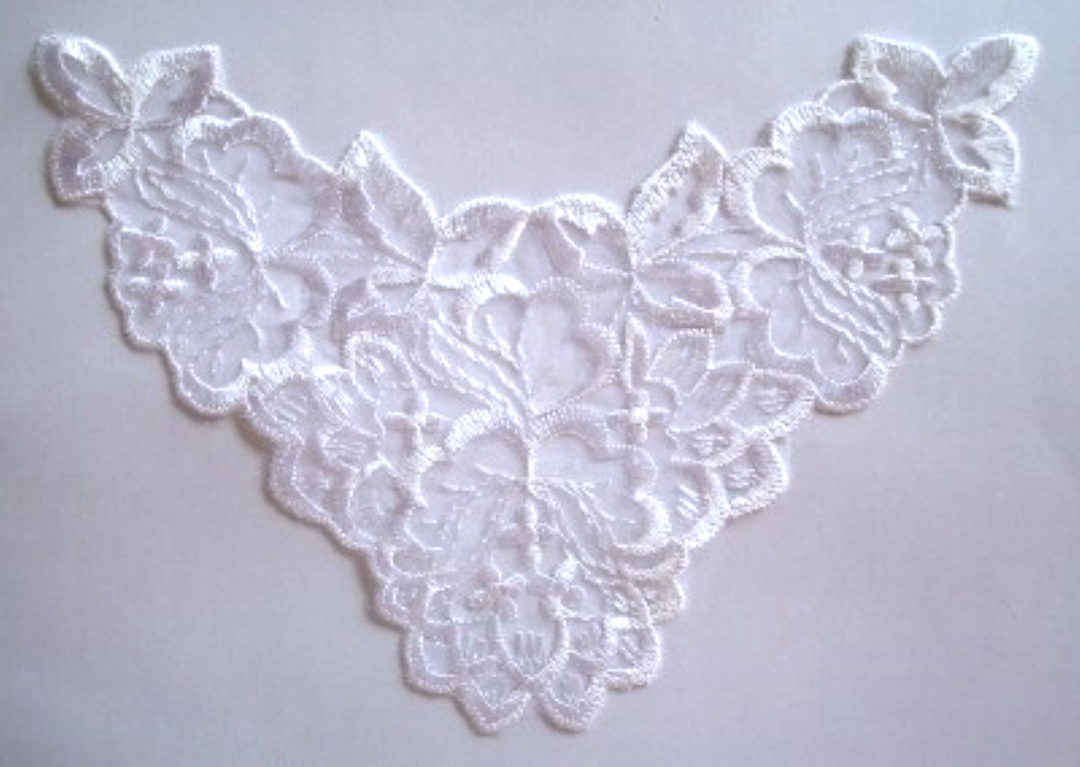 White 9" Embroidered Applique