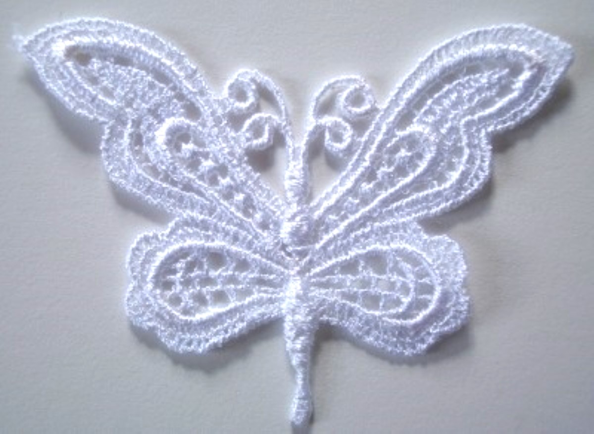 White Butterfly Venise Lace Applique