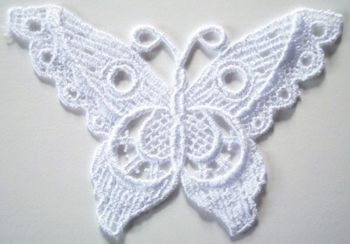 White Butterfly Venise Lace Applique