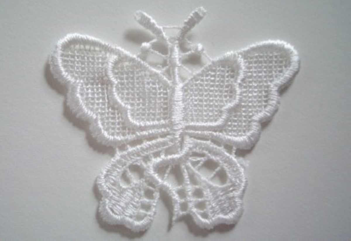 Off White Butterfly Venise Lace Applique