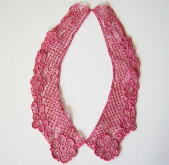 Rose Venise Lace 1 3/4" x 7 3/4" Collar