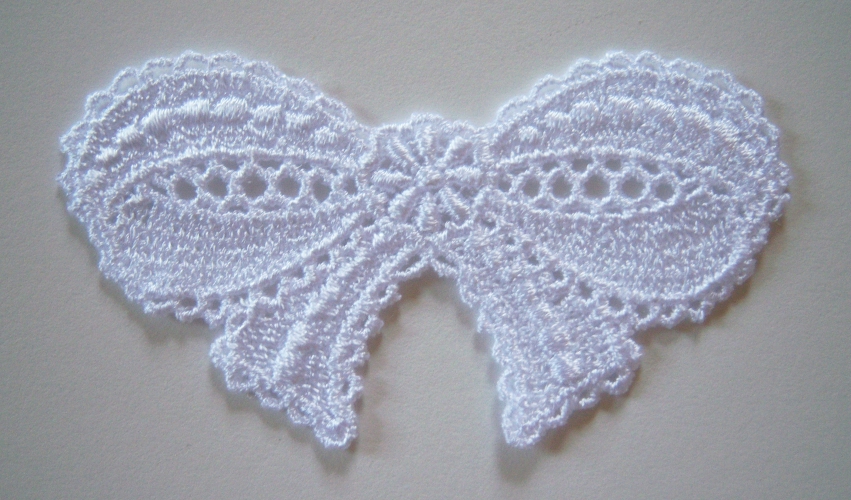 White Bow Venise Lace Applique