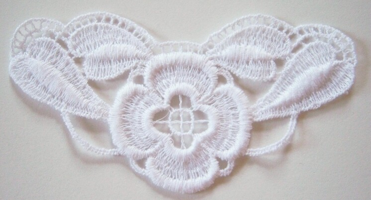 White Cotton Venise Lace Applique