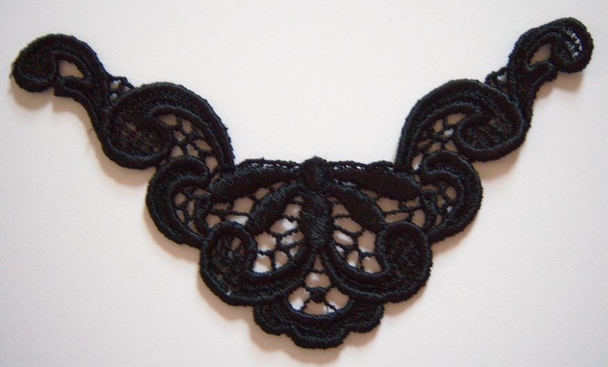 Black Scroll Venise Lace Applique