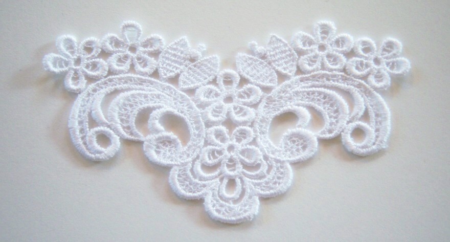 White Motif Venise Lace Applique