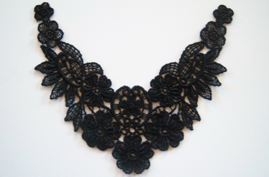 Black Venise Lace 5 1/2" x 8 1/2" Yoke