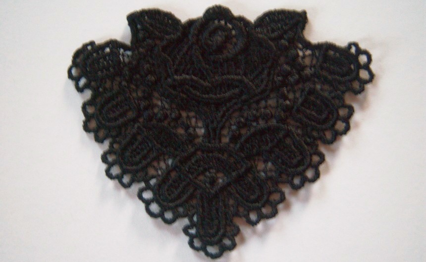 Black Rose Venise Lace Applique