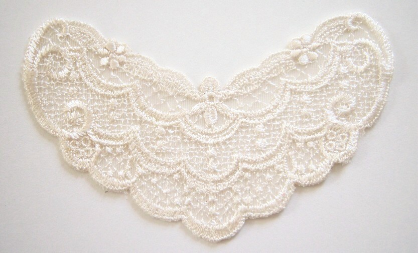 Ivory 5 1/2" Embroidered Applique