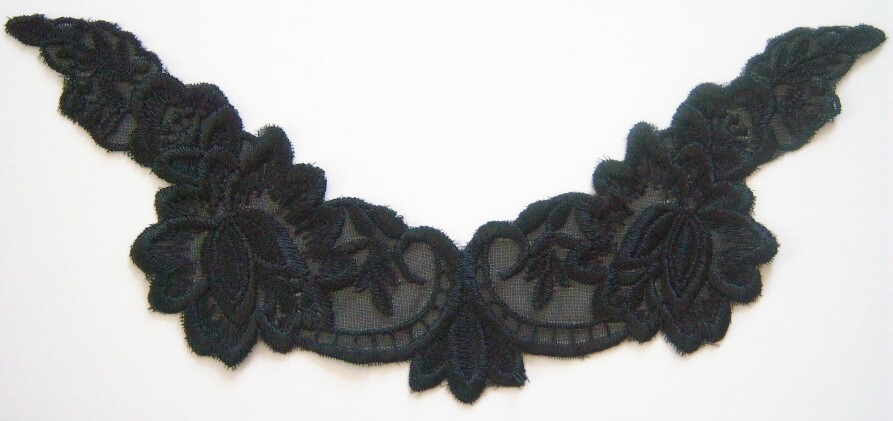 Black 9" Embroidered Applique