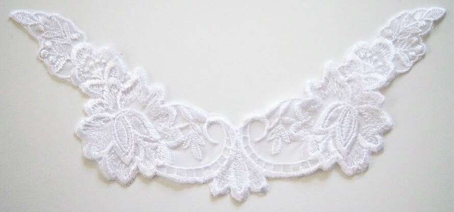 White 9" Yoke Embroidered Applique