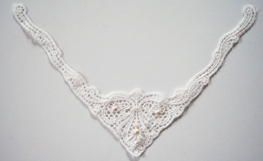 Light Ivory 3 Pearl Venise Lace Yoke