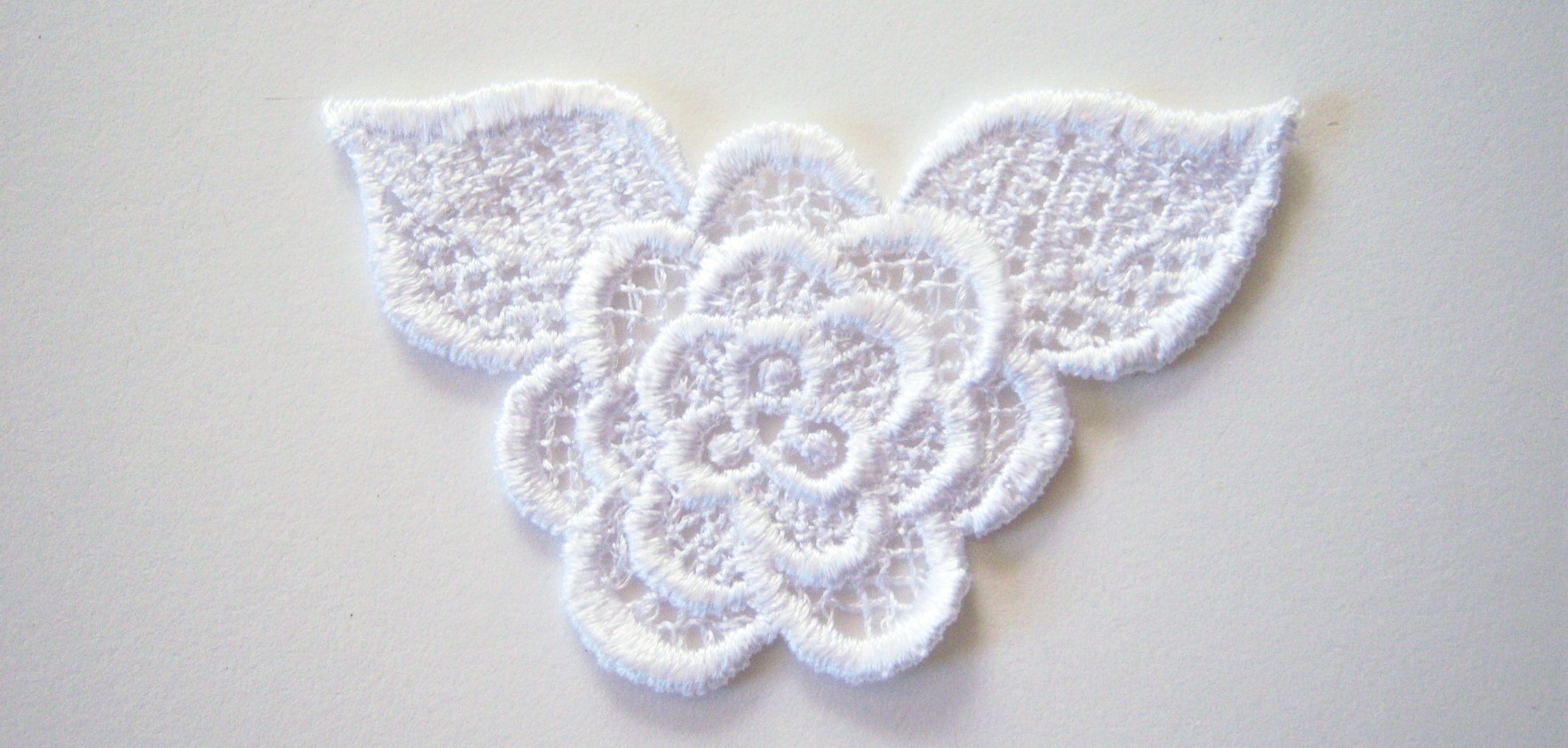 White Winged Flower Venise Lace Applique