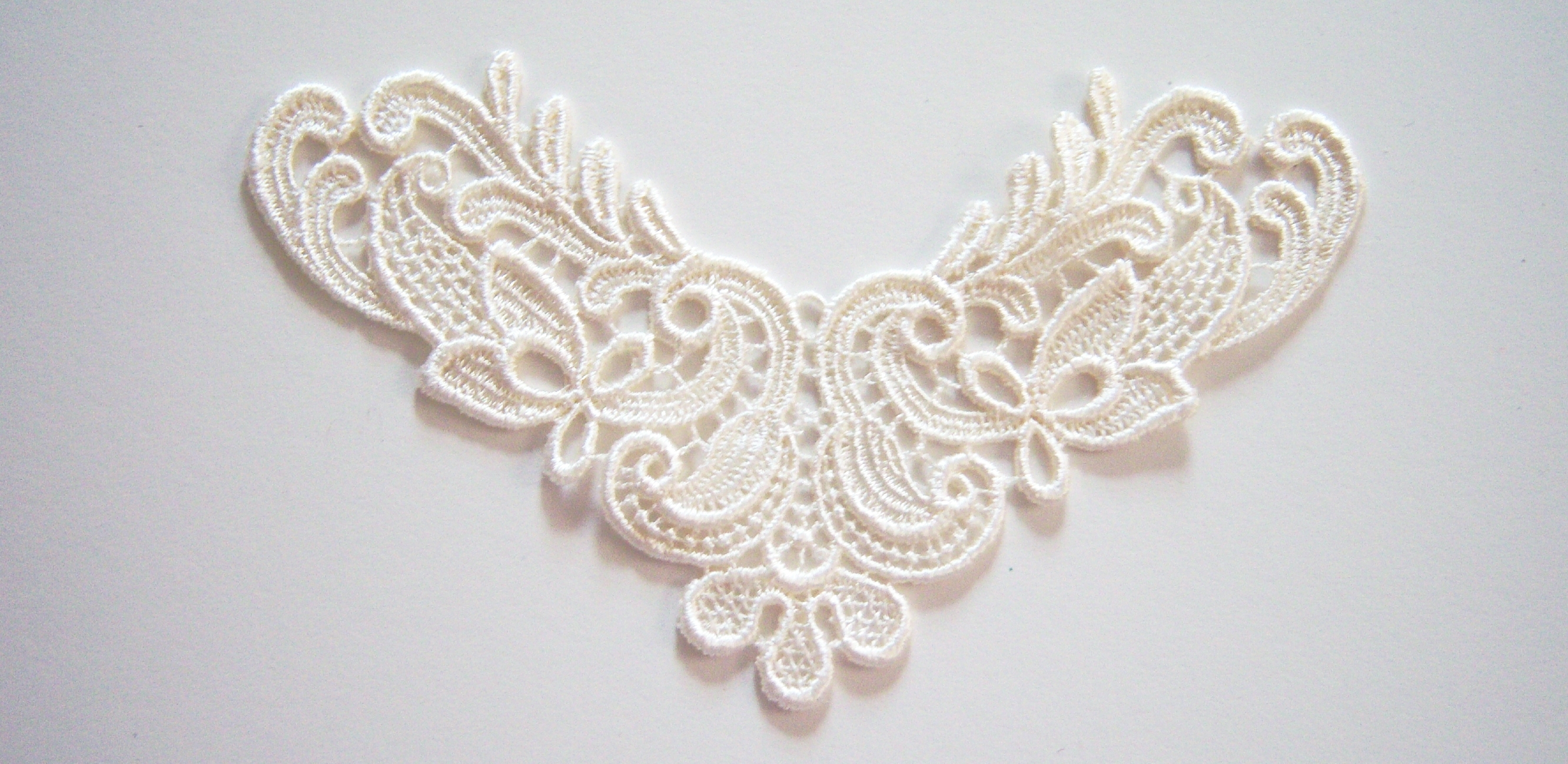 Light Ivory Yoke Venise Lace Applique