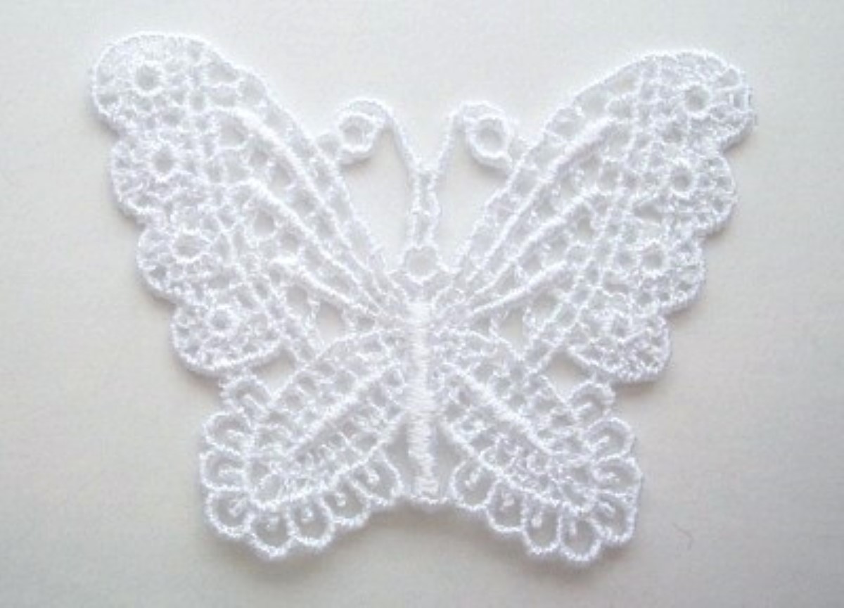 White Butterfly Venise Lace Applique