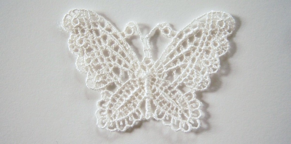 Light Ivory Butterfly Venise Lace Applique