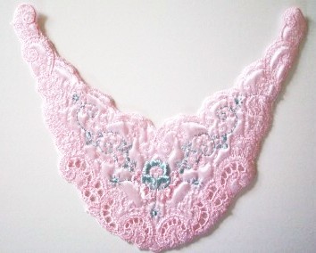 Pink 8 3/4" Embroidered Yoke Applique