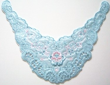 Aqua 8 3/4" Embroidered Yoke Applique