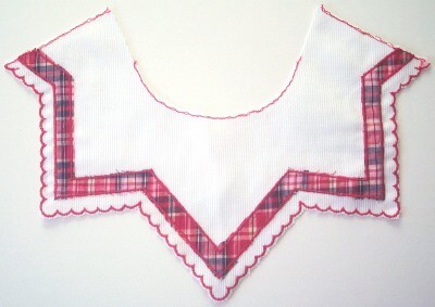 White Pique/Red Plaid Embroidered Yoke