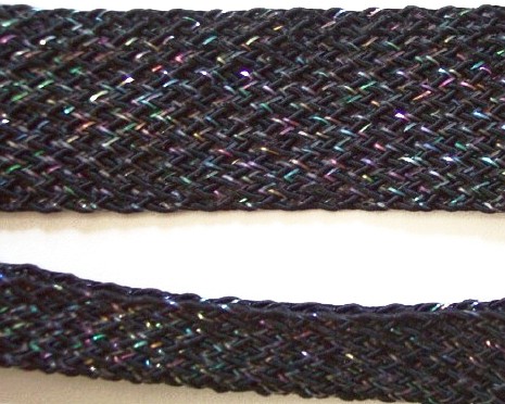 Black Irid. 1/2" Fold Over Braid