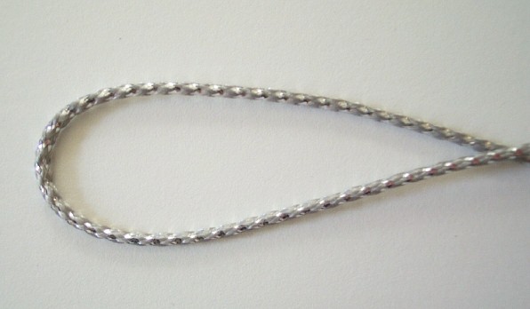 Silver/White Metallic 3/32" Cord