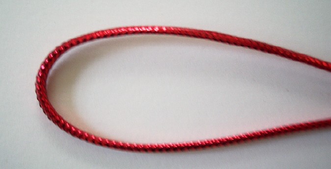 Red Round Metallic 3/32" Cord
