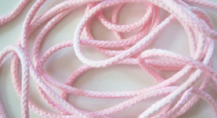 Variegated Pink 1/8" Cotton Drawstring Cord