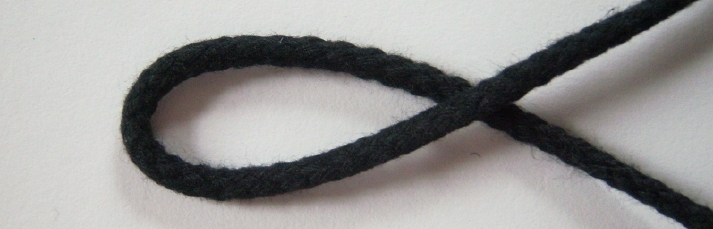 Black 1/8" Cotton Drawstring Cord