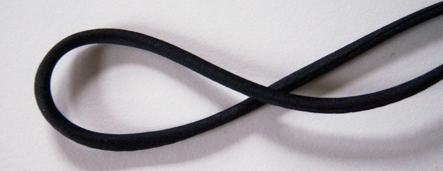 Black Tubular 1/8" Satin Drawstring Cord