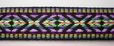 Black/Purple Cotton 1" Webbing