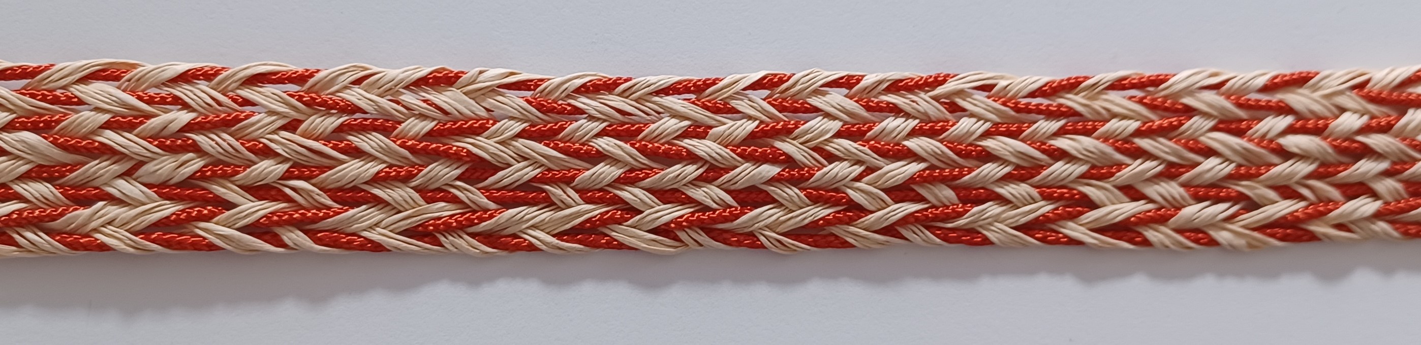 Raffia/Orange Cords 7/8" Braid Webbing