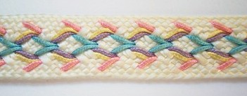 Ivory/Pastel 15/16" Braid Webbing