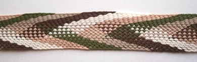 Ivory/Olive/Brown 7/8" Webbing