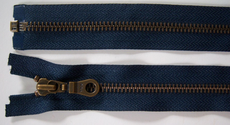 Space Blue Ball Pull YKK 23" Metal Separating Zipper